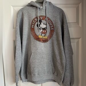 Hanes Gray Mickey Mouse Hoodie